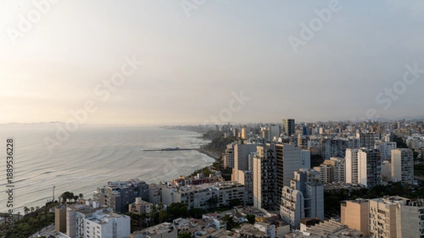Obraz sunset over the city Lima