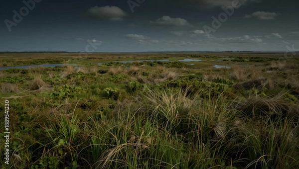 Obraz Flooded Marshlands at Sunset