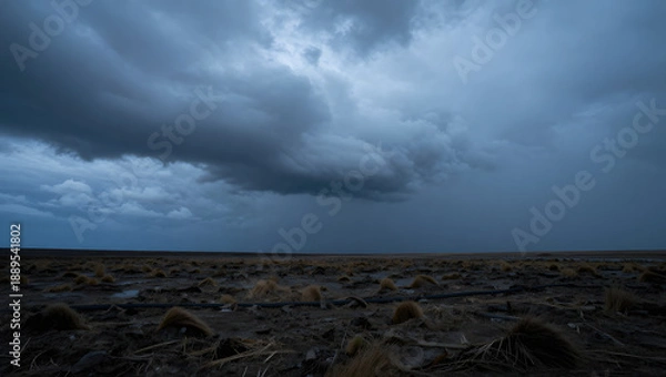 Obraz Tropical Storm Over Parched Fields