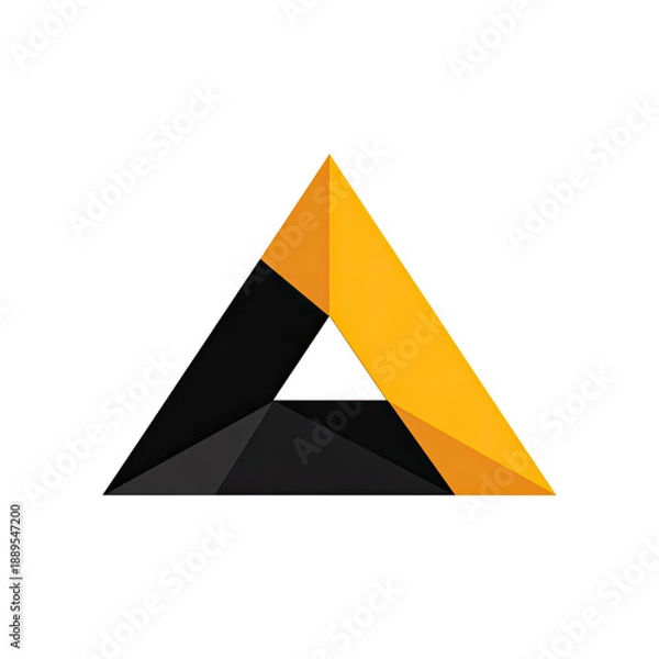 Obraz Modern abstract geometric design featuring an orange and gray triangular structure on a black background