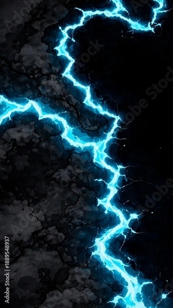 Obraz Electric Lightning Bolt On Dark Background
