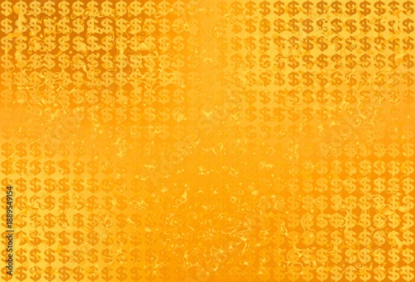 Obraz 黄金色に輝くリッチなアメリカ通貨ドル記号＄マークパターン入り背景素材