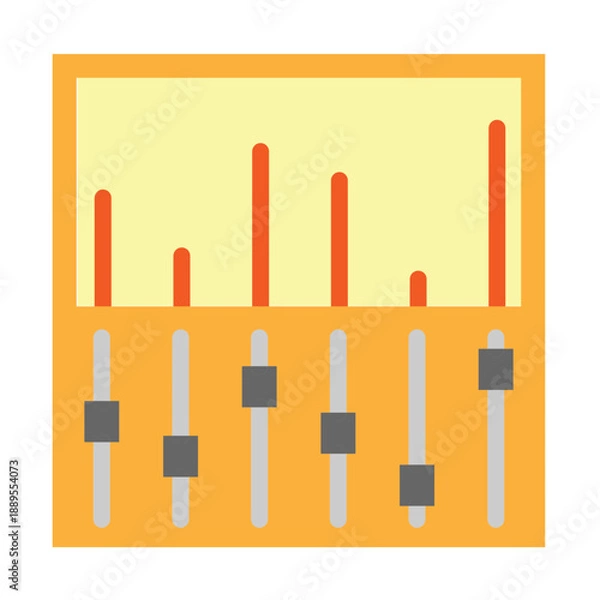 Fototapeta Mixing Board Vector Flat Icon Design