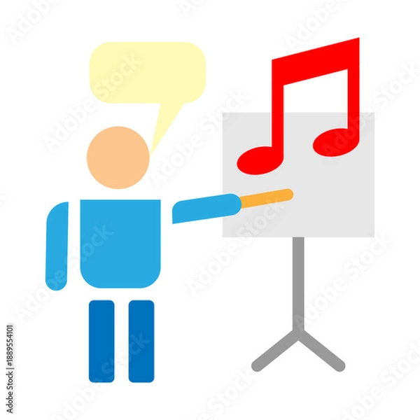 Fototapeta Music Lesson Vector Flat Icon Design