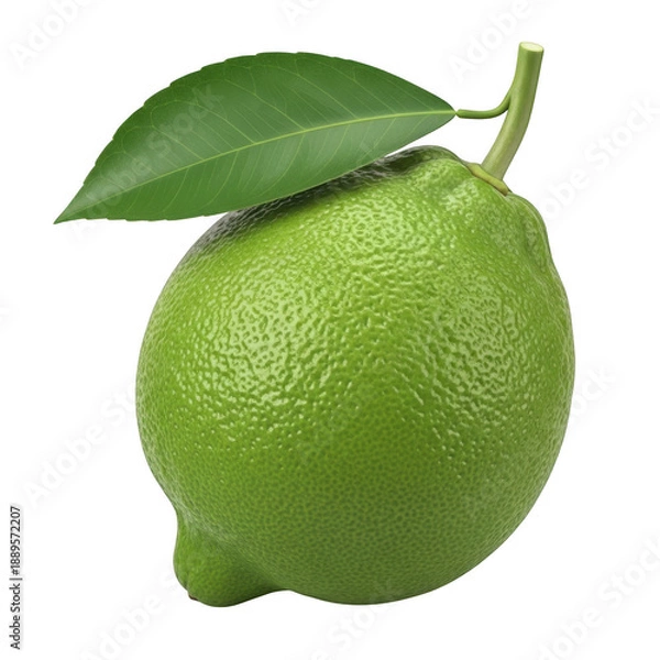 Obraz Green lime fruit isolated on transparent background