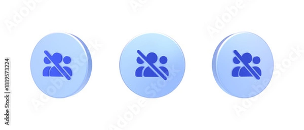 Obraz users slash 3D icon isolated on background