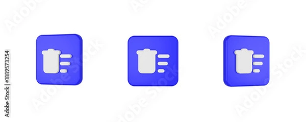 Obraz web delete sweep 3D icon isolated on background