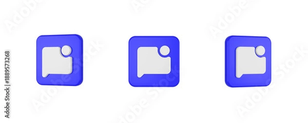 Obraz web mark chat unread 3D icon isolated on background