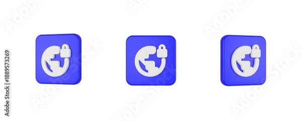 Obraz vpn lock 3D icon isolated on background