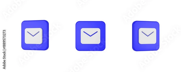 Obraz web mail 3D icon isolated on background