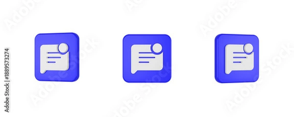 Obraz web mark unread chat 3D icon isolated on background