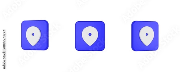 Obraz web location on 3D icon isolated on background