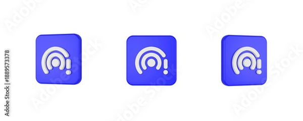 Obraz web wifi tethering error 3D icon isolated on background