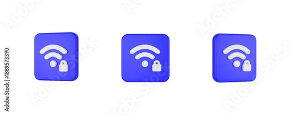 Obraz web wifi password 3D icon isolated on background