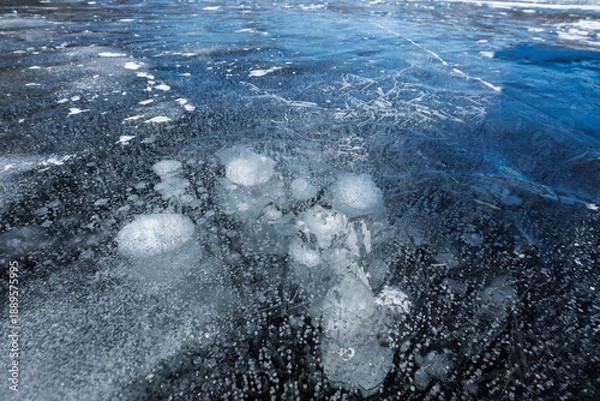 Obraz 赤城山大沼のアイスバブル