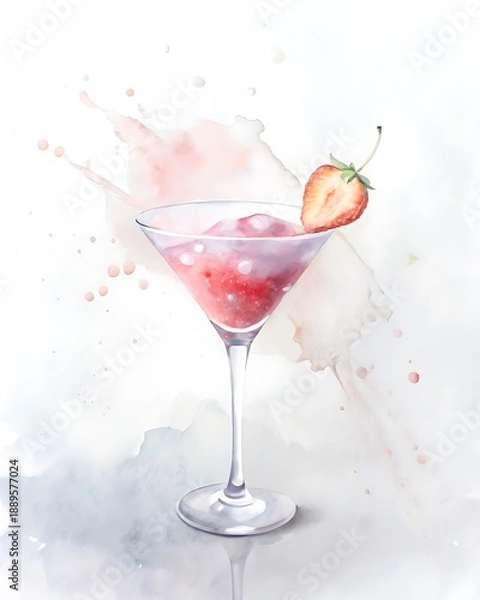 Obraz Strawberry Cocktail Splash Effect