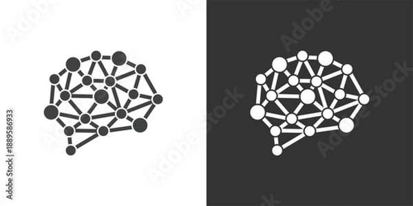 Obraz Artificial Neural Network icon. Solid glyph series icon