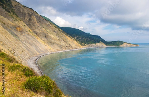 Fototapeta View of Utrish Nature Reserve of foothills of the Caucasus and the Black sea, Krasnodar region, Russia