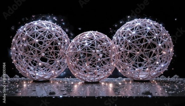 Obraz Three Geometric Spherical Structures