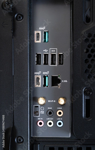Obraz デスクトップパソコンの背面　テクノロジー
