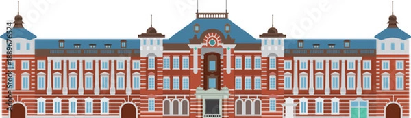 Obraz 正面から見た東京駅のイメージイラスト