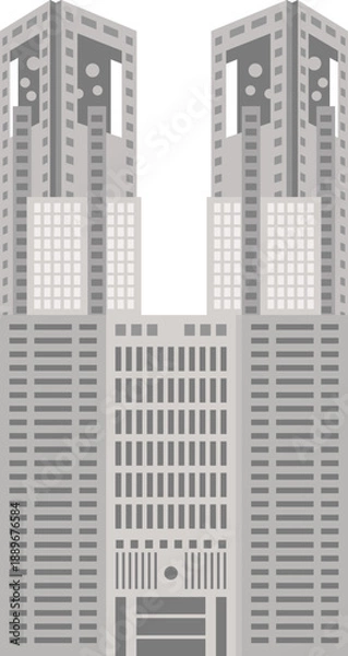 Obraz 正面から見た東京都庁のイメージイラスト