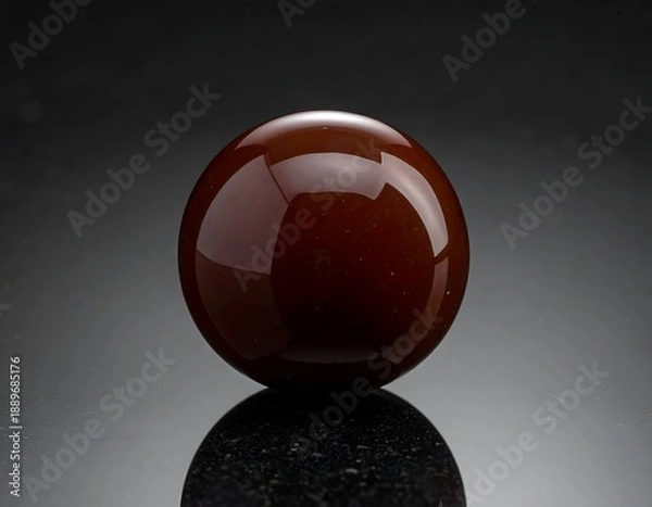 Obraz Shiny, round, deep brown sphere with glossy surface and subtle reflection
