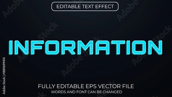 Obraz Information editable 3d text effect vector typography style