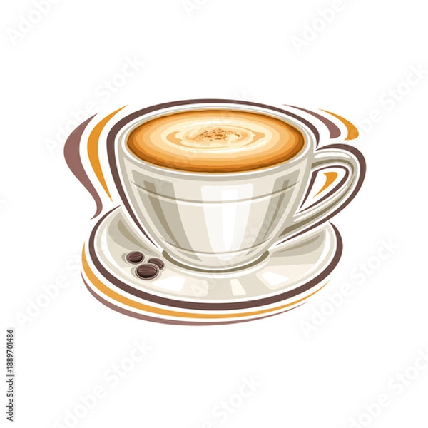 Fototapeta Vector poster for Cappuccino Coffee