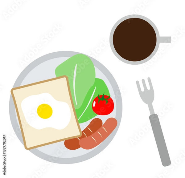 Obraz 洋風朝食のイラスト素材