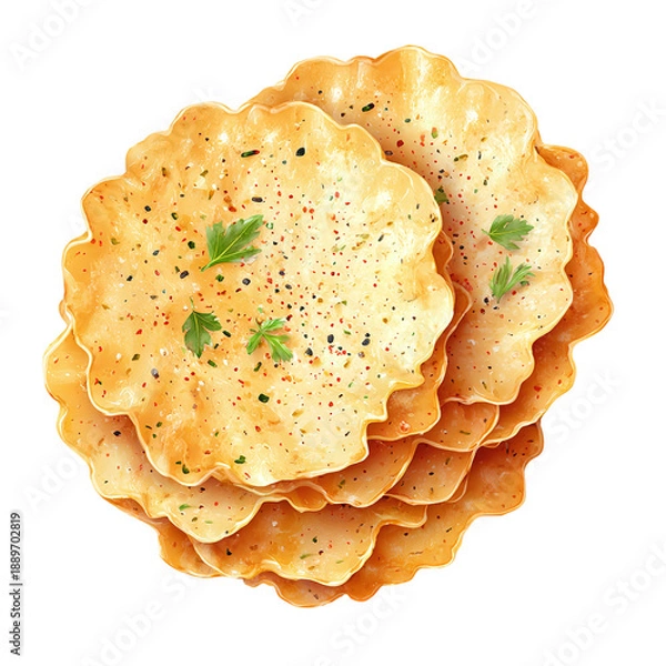 Obraz Masala papad, isolated on transparent background