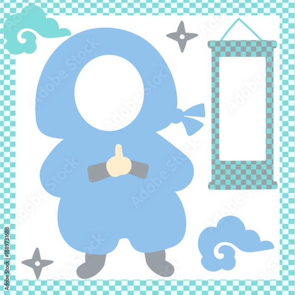 Obraz 可愛い忍者の顔はめフォトフレーム