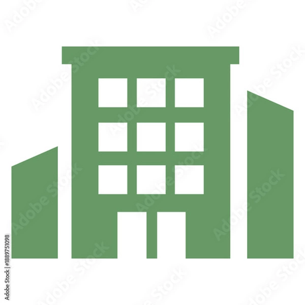 Obraz Green office building icon