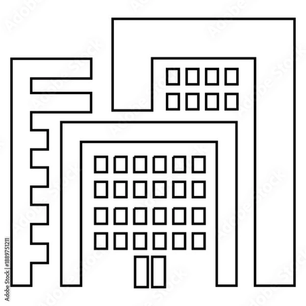 Obraz City building line icon