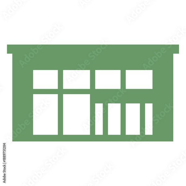 Obraz Green Building Silhouette