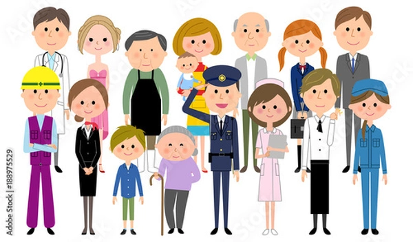 Obraz 街の人々　色々な職業