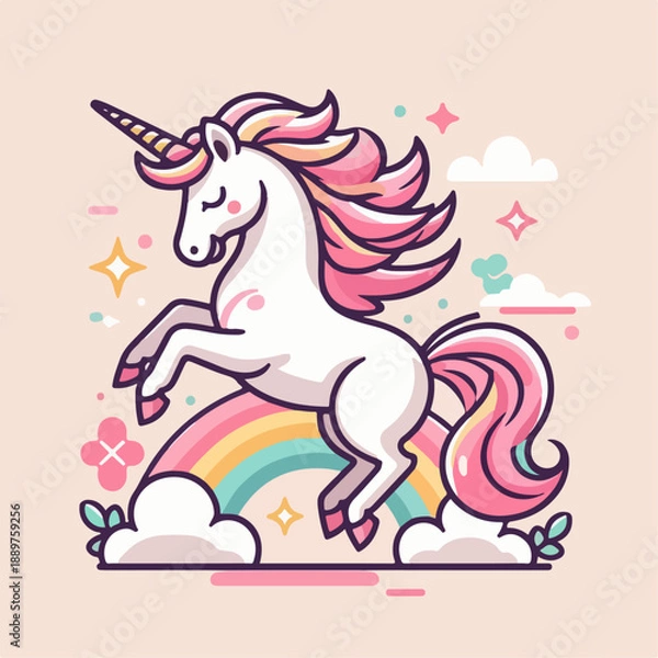 Obraz Cute cartoon pony vector illustration