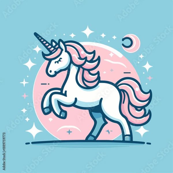 Obraz Cute cartoon pony vector illustration
