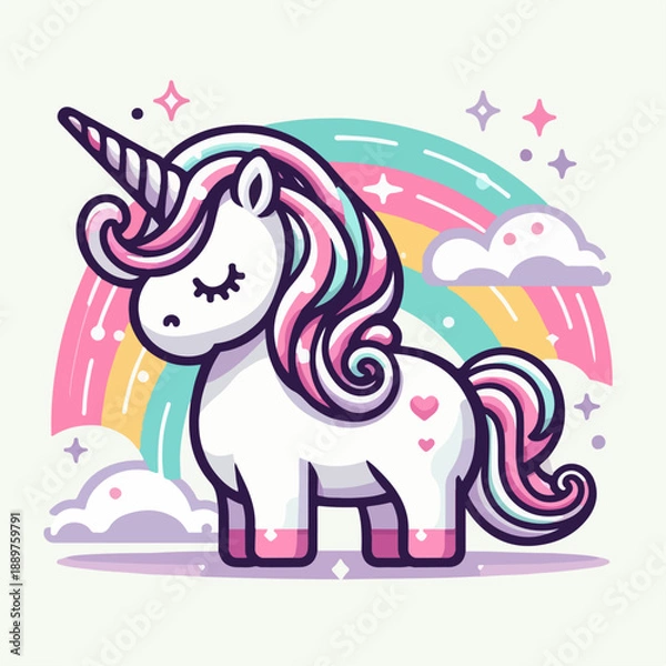 Obraz Cute cartoon pony vector illustration