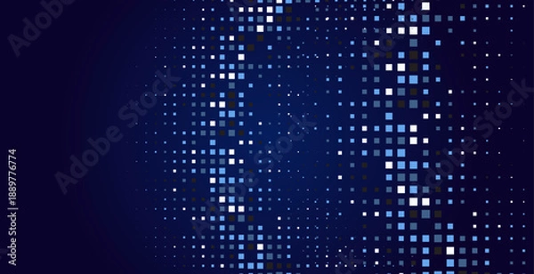 Fototapeta Digital Pixel Explosion. Abstract Virtual Cyber Space Data Flow. Halftone Pixel Effect Round Explosion. Vector