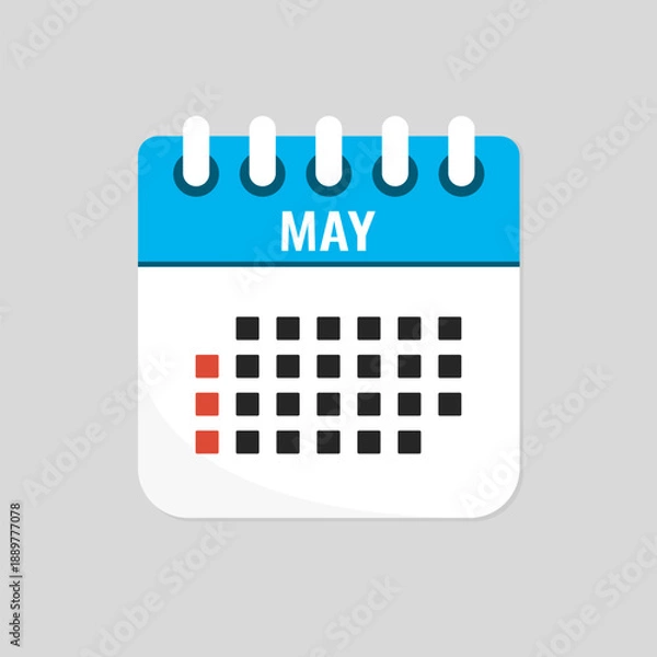 Obraz Vector template icon page calendar - May month