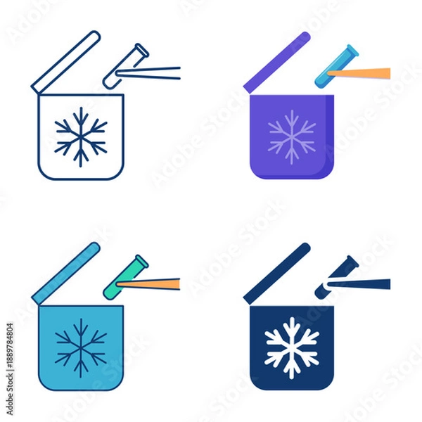 Obraz Cryogenic storage icon set