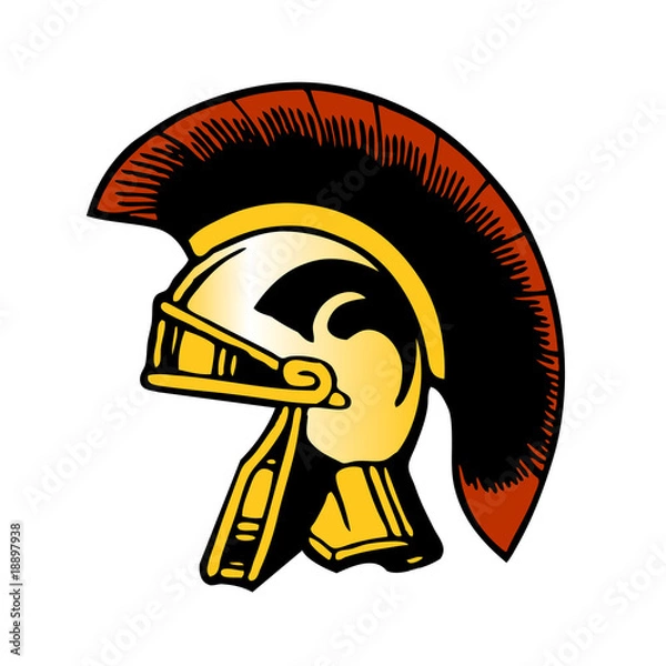 Obraz trojan spartan roman helmet vector