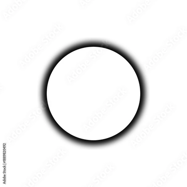 Obraz Black Neon Circle on Transparent Background
