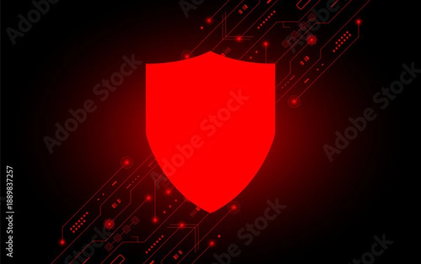 Obraz Cyber security technology concept , Shield With Keyhole icon , personal data , vector illustration.	
