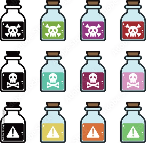 Obraz 危険な瓶のアイコン　セット