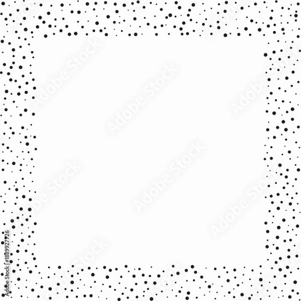 Fototapeta Different Sized Stipple Dots Border Frame