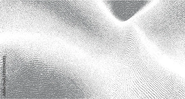 Obraz Abstract grayscale stippled texture with flowing wave-like patterns and gradient density white