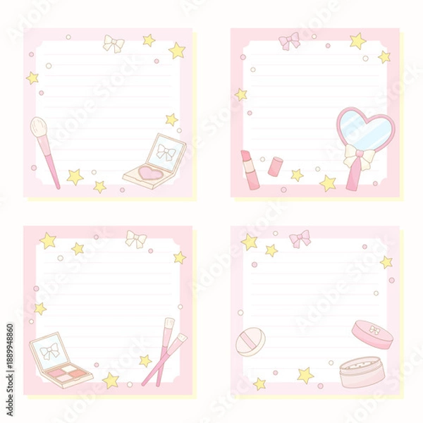 Obraz pink cosmetic notepad set