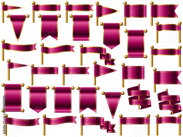 Fototapeta 旗、線付、12マゼンタ